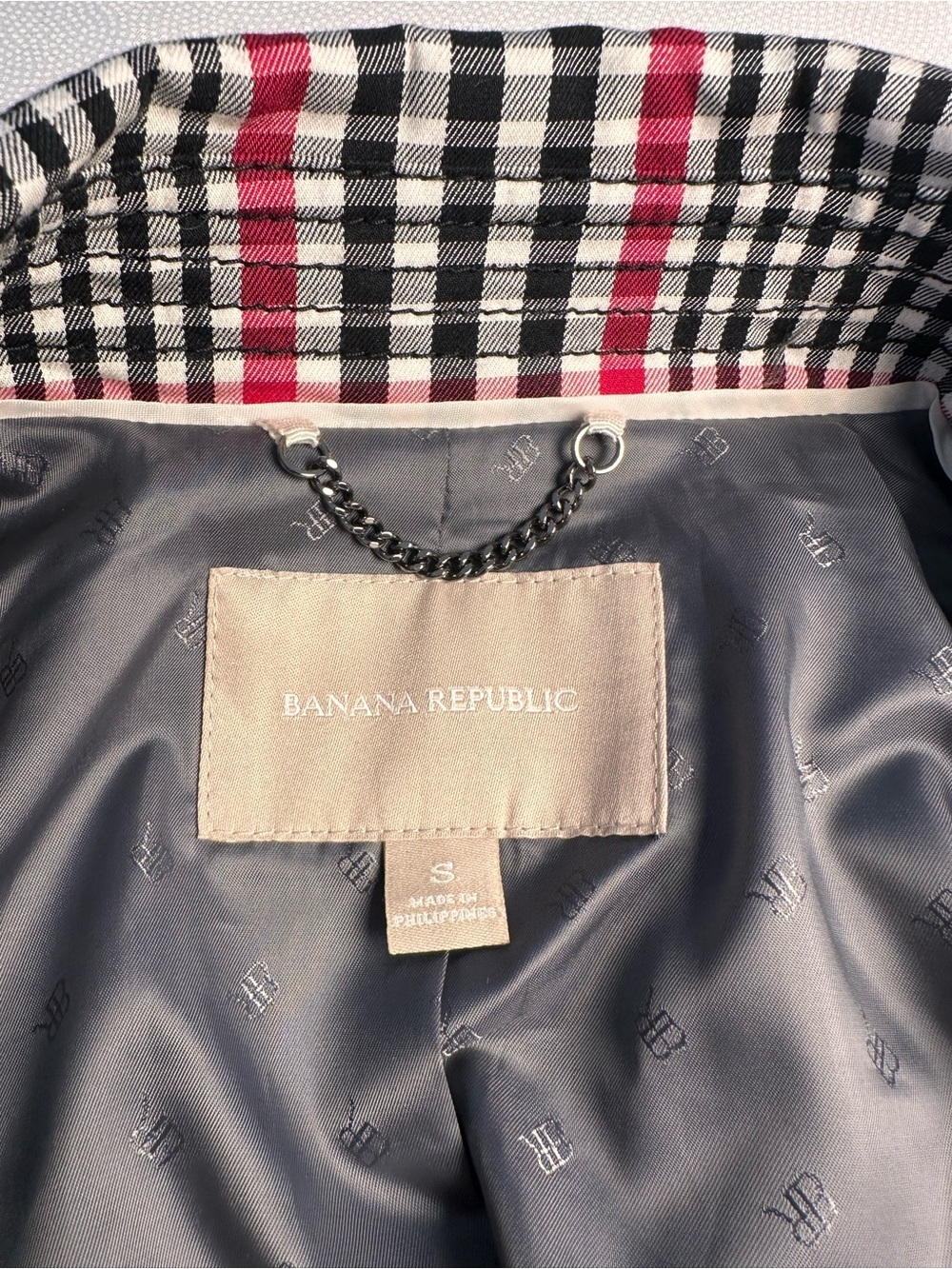 Banana Republic Women’s S Plaid Trench Coat Belted Cotton Double Breasted - Picture 5 of 10